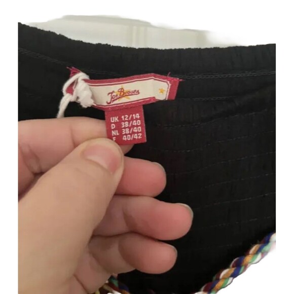 Joe Browns Hit The Beach Wide Leg Elastic Waist Crinkle Pant W/ Pom Poms Size M - Picture 5 of 10